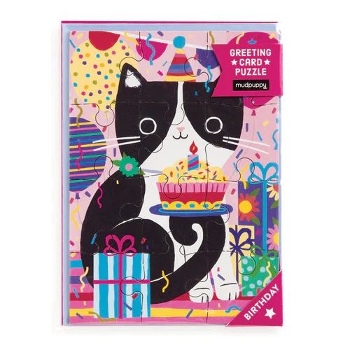Mudpuppy - Puslespilskort - Birthday Kat