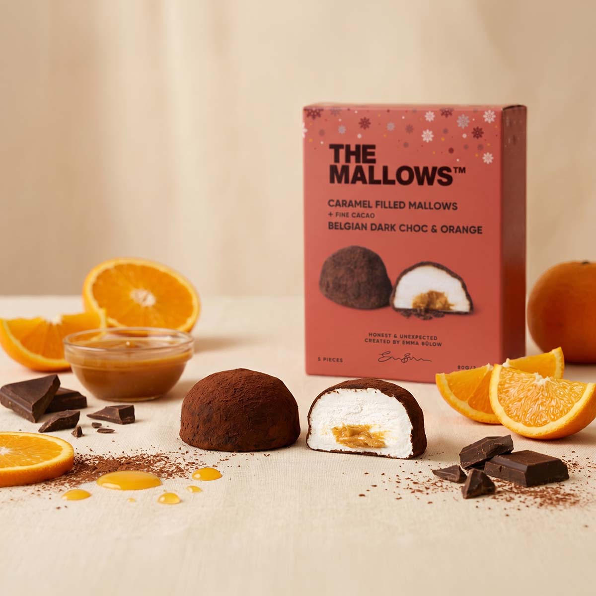 The Mallows - Æske - Caramel Filled, Dark Chocolate & Orange