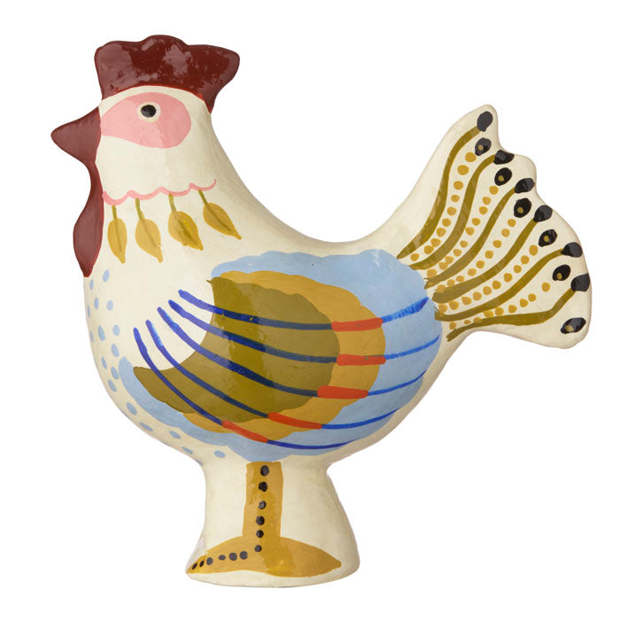 Bungalow - Borddekoration - Hane i Papmaché, Creme (16 cm)