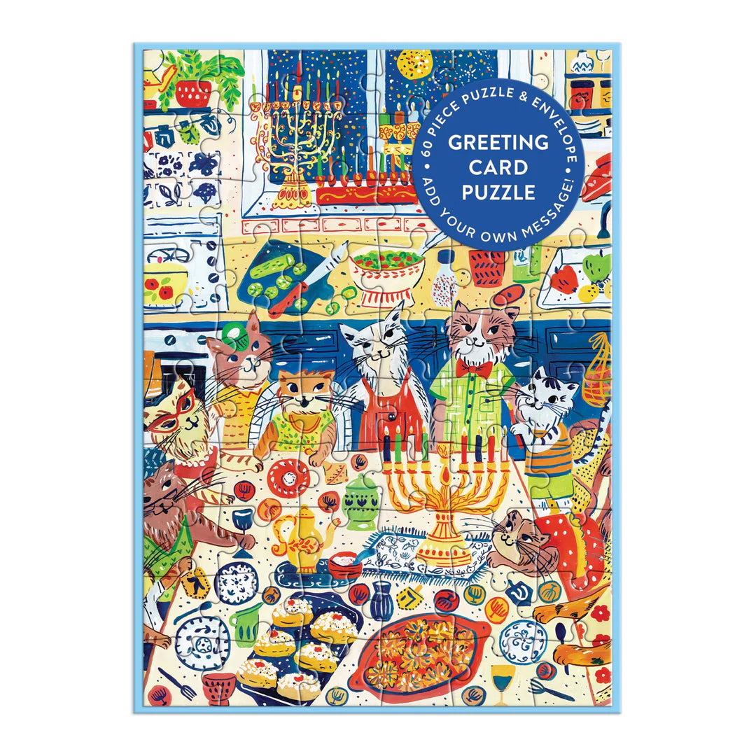 Galison - Puslespilskort - Happy Hanukcats