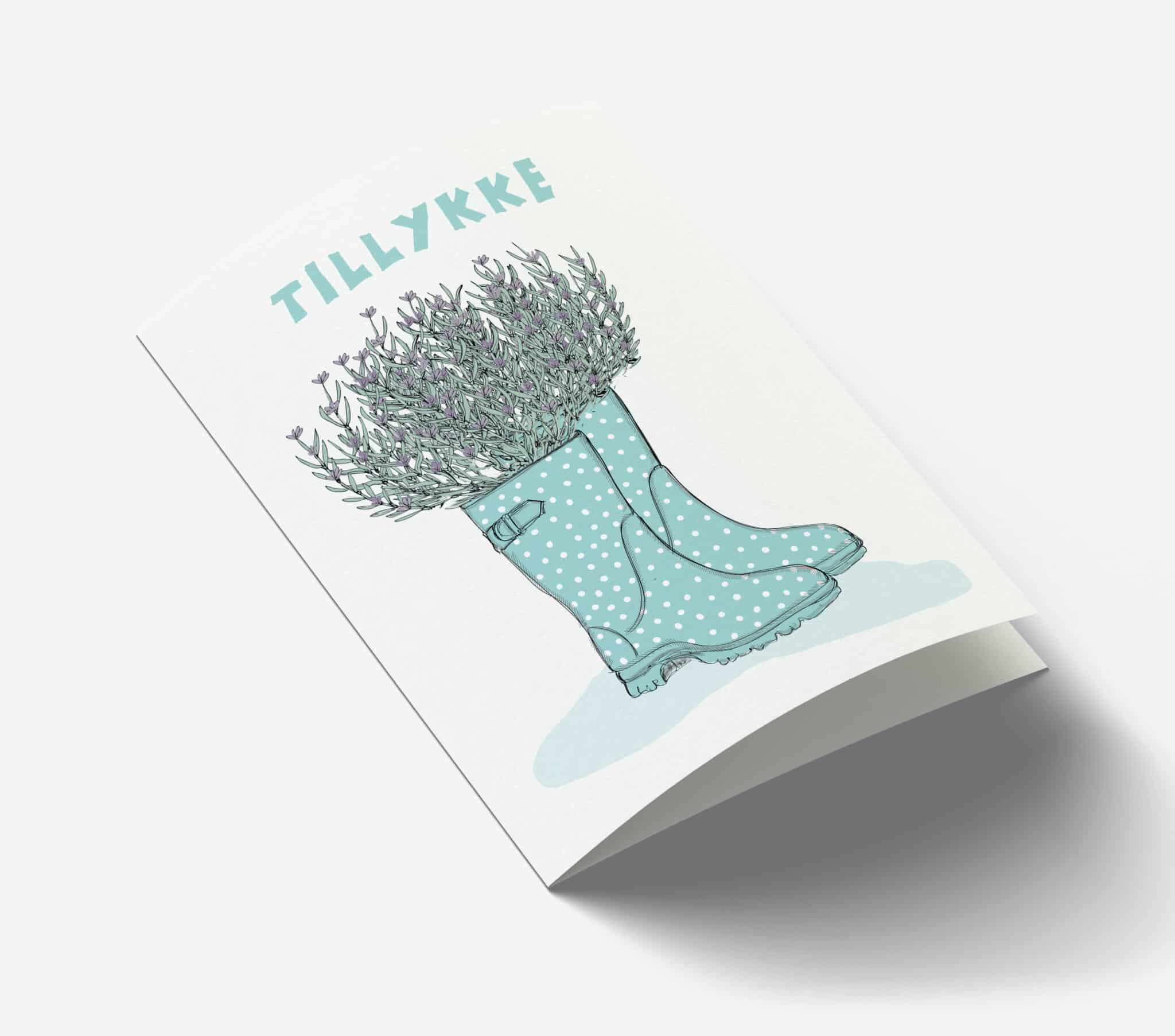 Mouse & Pen - Lykønskningskort - Gummistøvler Tillykke A7