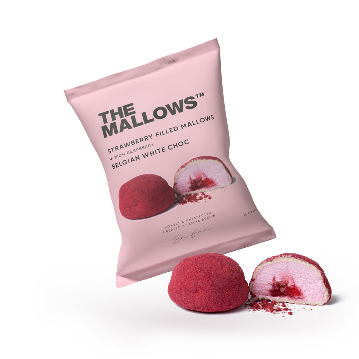 The Mallows - Flowpack - Hindbær og Hvid chokolade