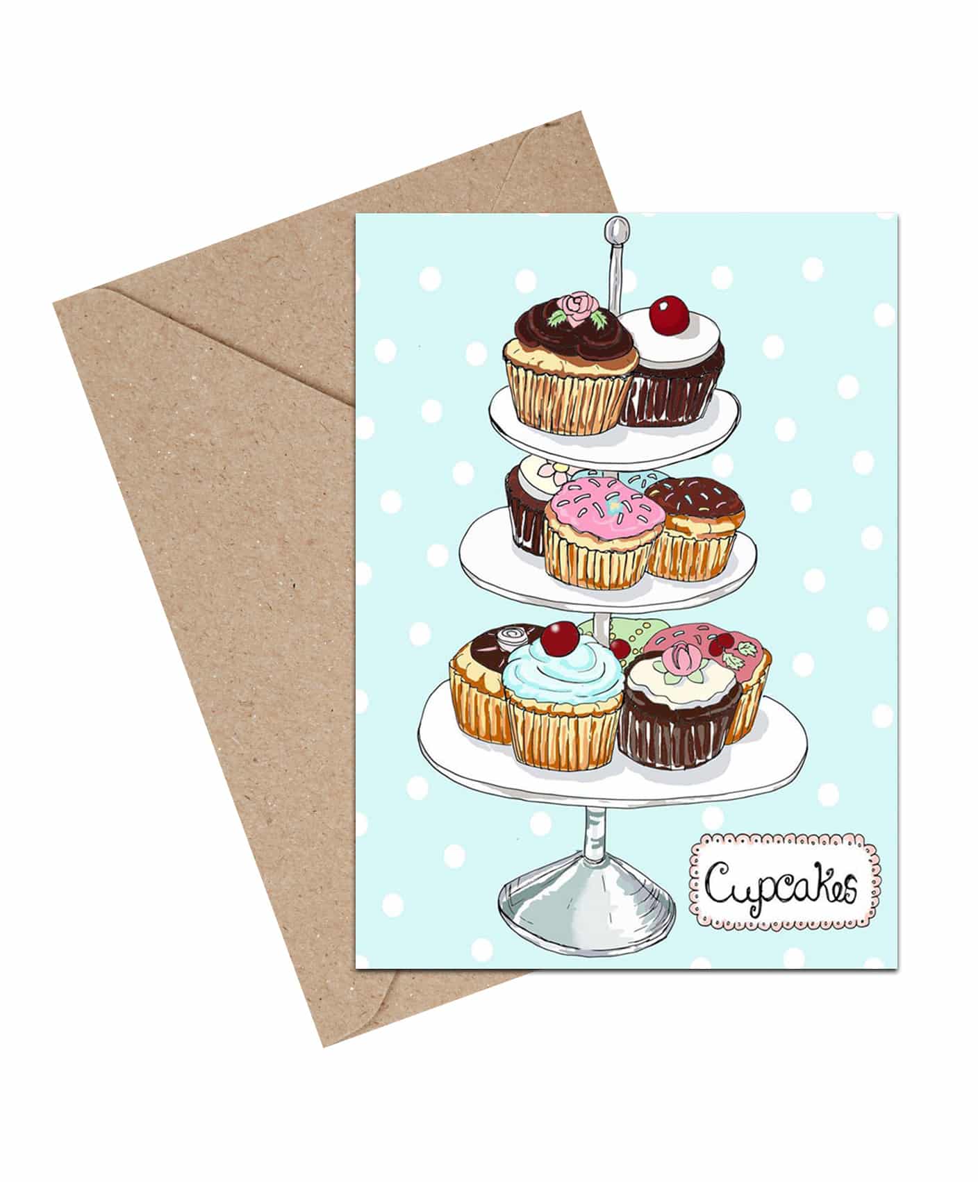 Cupcakes-Kort A7-Mouse & Pen-Butik Square