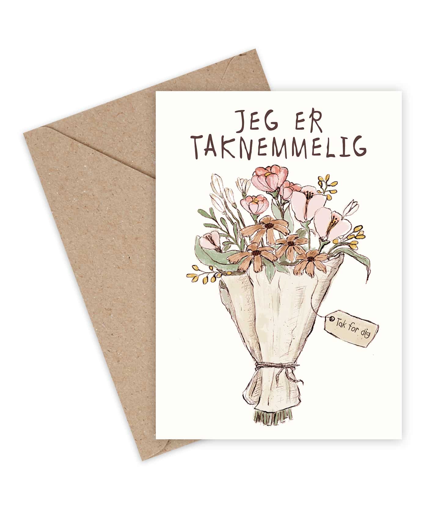 Mouse & Pen - Lykønskningskort - Taknemmelig A6