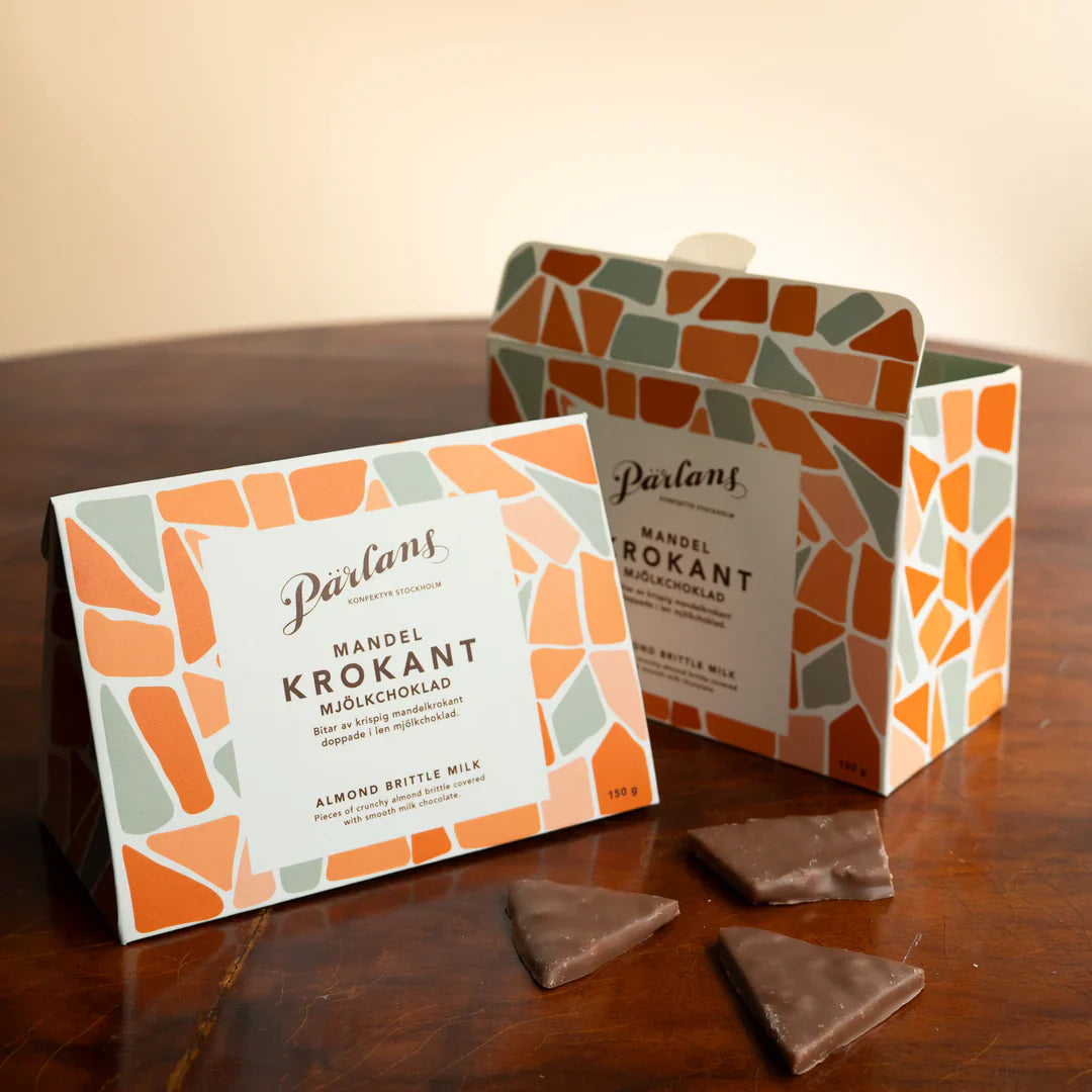 Pärlans - Gaveæske - Box Brittle Mandelkrokant Mælkechokolade