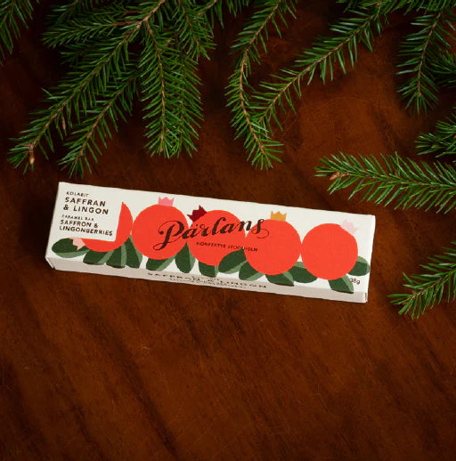 Pärlans - Karamelbar - Saffron & Lingonberries