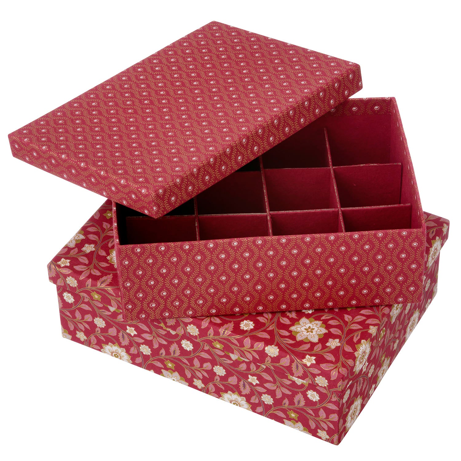 Bungalow - Boxes - Treasure Box w/divider Sita Ruby S/2pcs