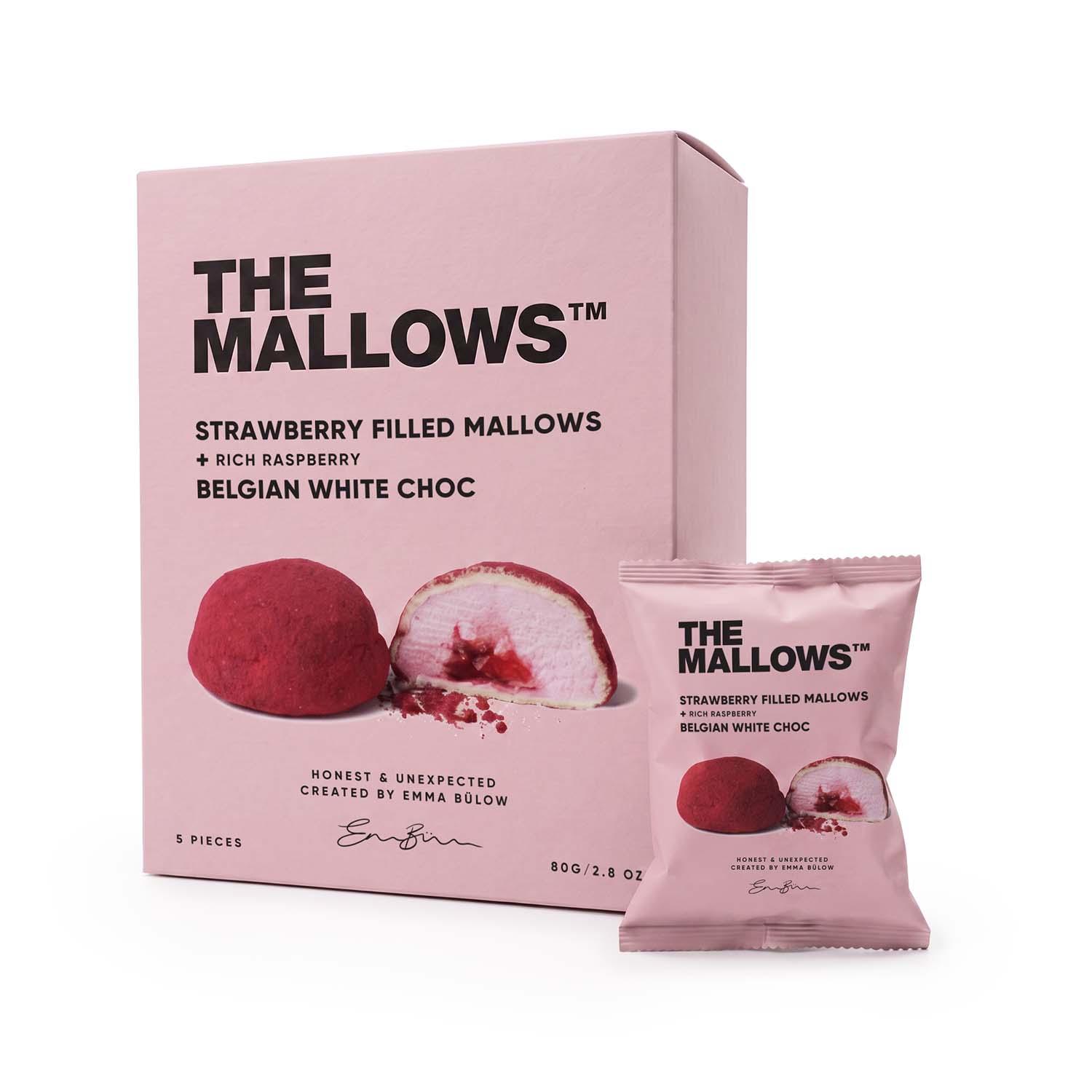 The Mallows - Æske - Strawberry Filled, Rich Raspberry & Belgian White Chocolate