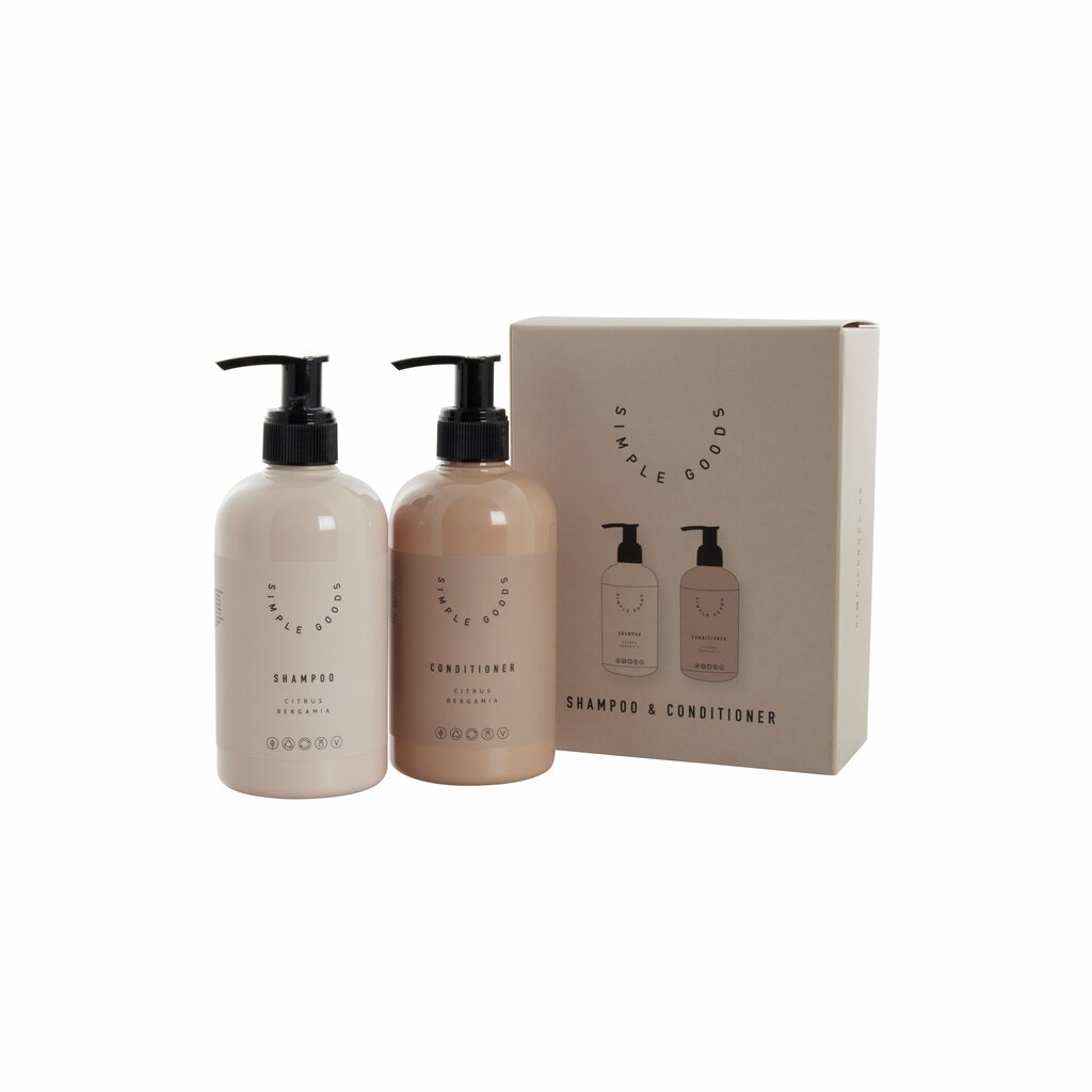 Simple Goods - Gaveæske - Shampoo & Balsam Citrus Bergamia 2X300 ml.