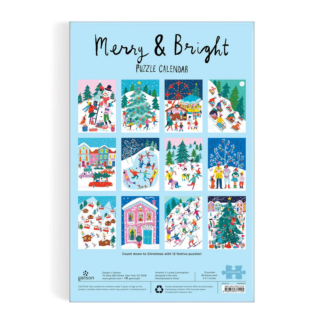 Galison - Puslespilskalender - Merry & Bright Puslekalender