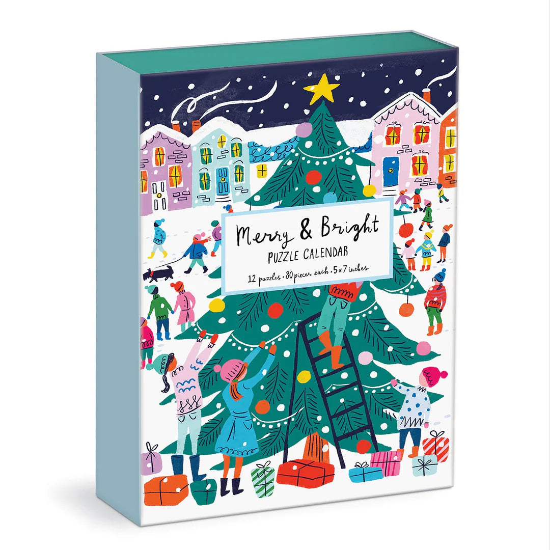 Galison - Puslespilskalender - Merry & Bright Puslekalender