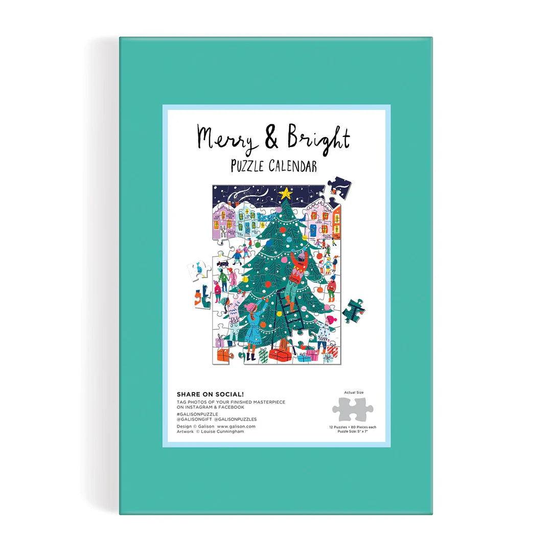 Galison - Puslespilskalender - Merry & Bright Puslekalender
