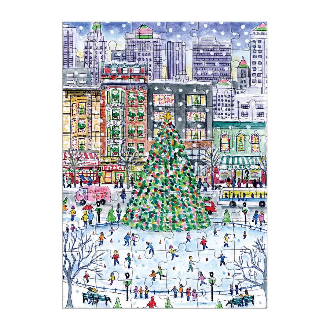 Galison - Puslespilskort - Christmas in the City