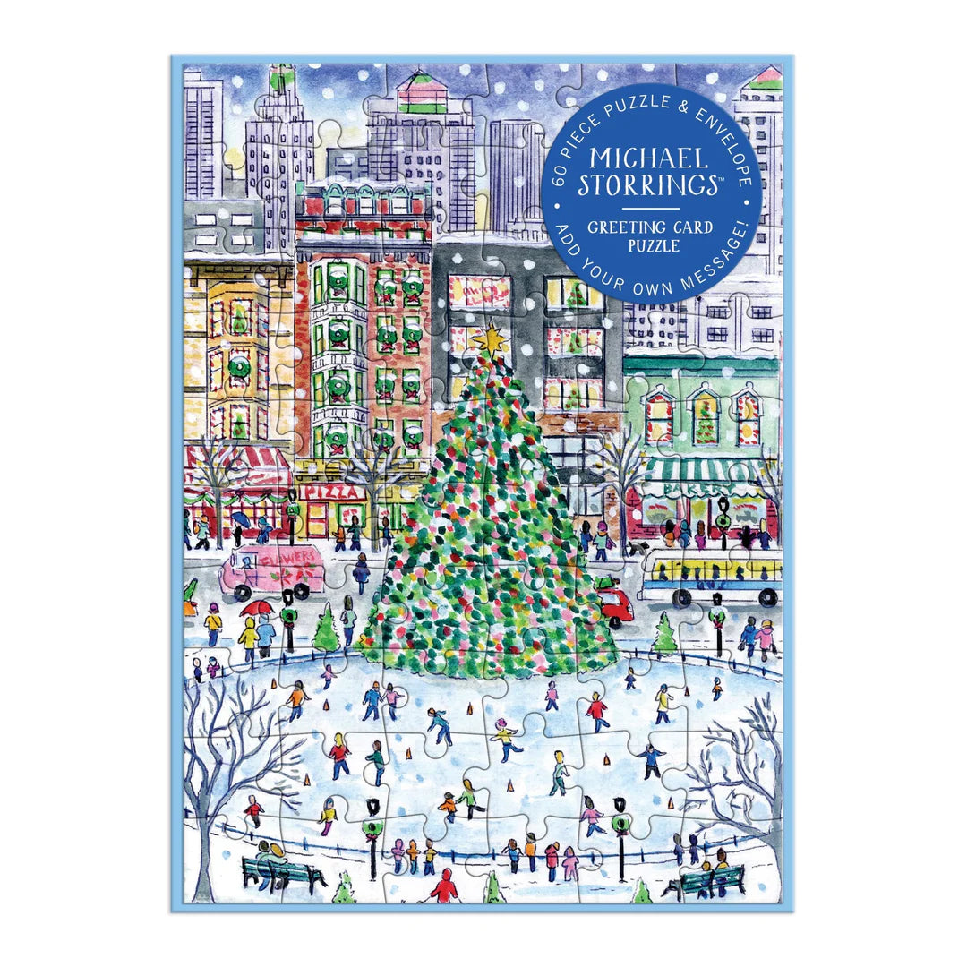 Galison - Puslespilskort - Christmas in the City